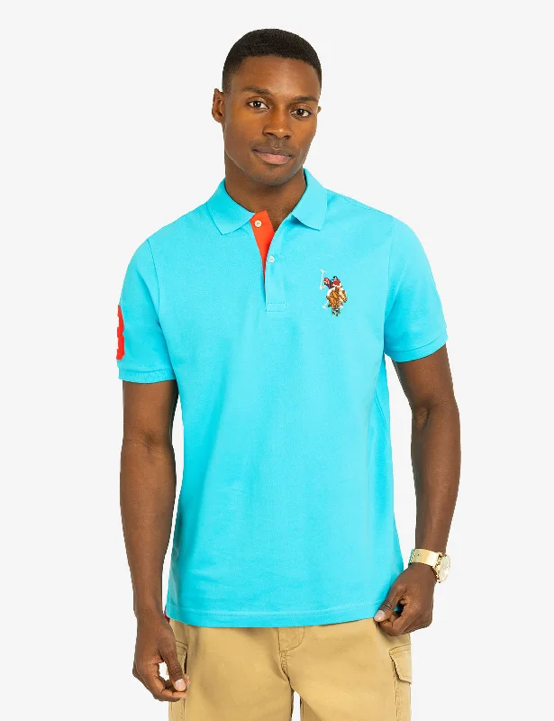 Men's Designer Shirts for a Statement PieceMULTI COLOR BIG LOGO POLO SHIRT