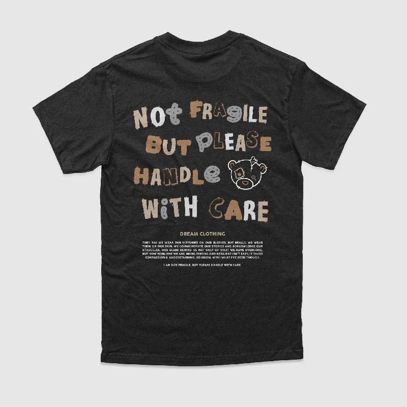 Men's Shirts with Contrast StitchingNot Fragile But Please Handle With Care Tee