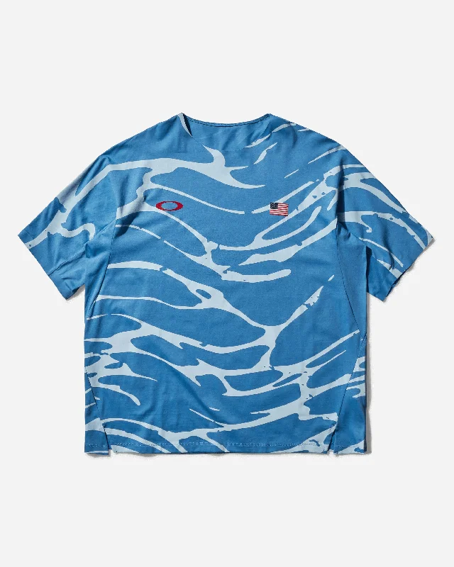 Breathable Men's Mesh TopsMen's Team USA Surfing Graphic T-Shirt Waves Blue