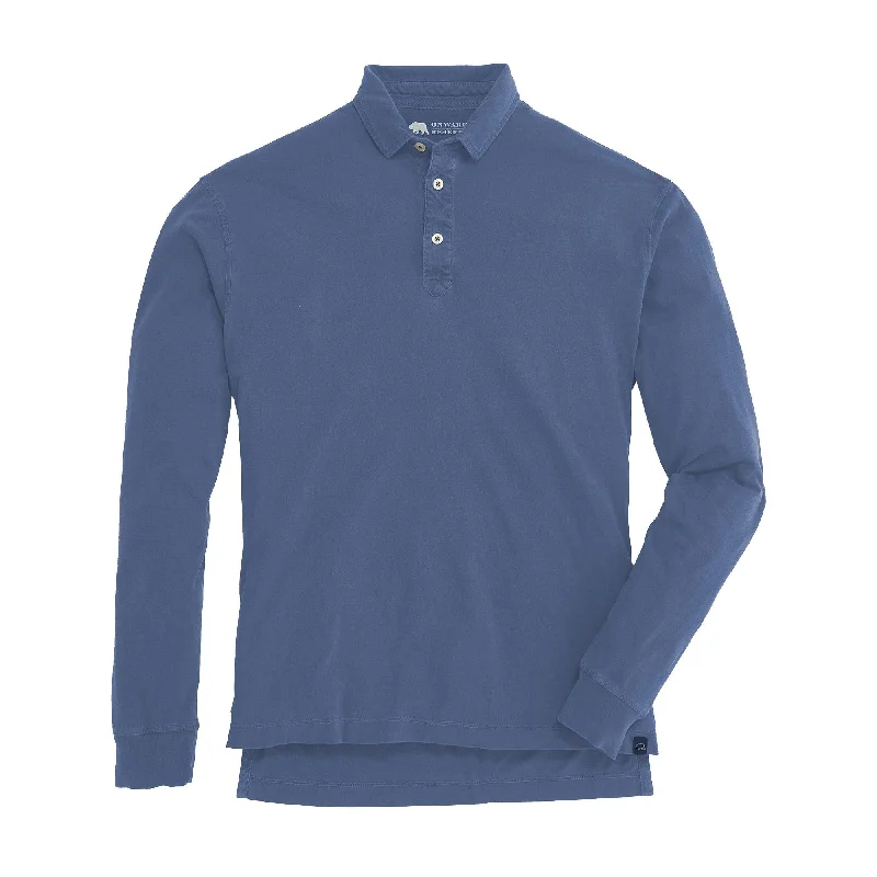 Stylish Men's HenleysPerry Long Sleeve Polo - Vintage Indigo