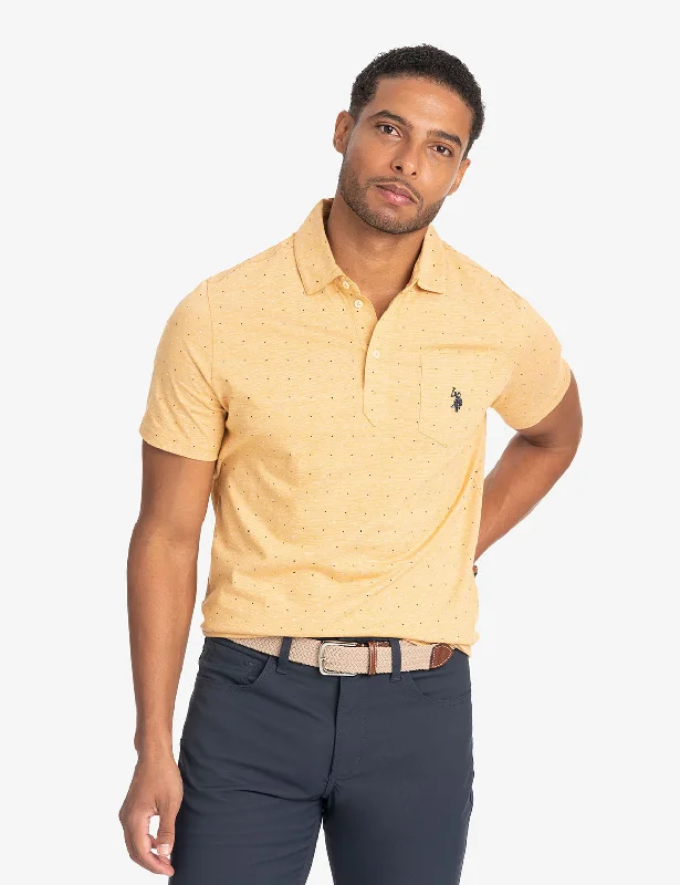 Men's Unique Dress Shirts for a Statement LookPRINTED END-ON-END STRIPED POLO SHIRT