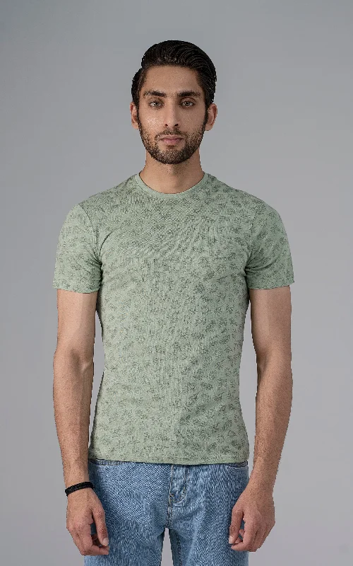 Men's Casual Shirts for Everyday WearPRINTED T-SHIRT LIGHT GREEN