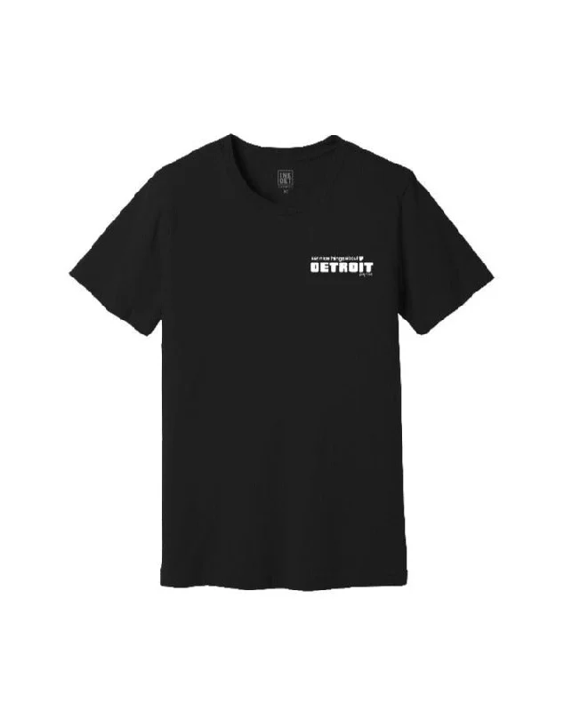 Men's Shirts with Embroidered DesignsSay Nice Things About Detroit Left Chest Print T-Shirt - Black