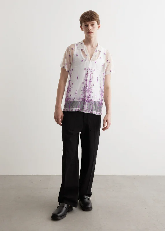 Men's Monochrome Shirts for a Minimalist VibeSheer Lavandula Short-Sleeve Shirt