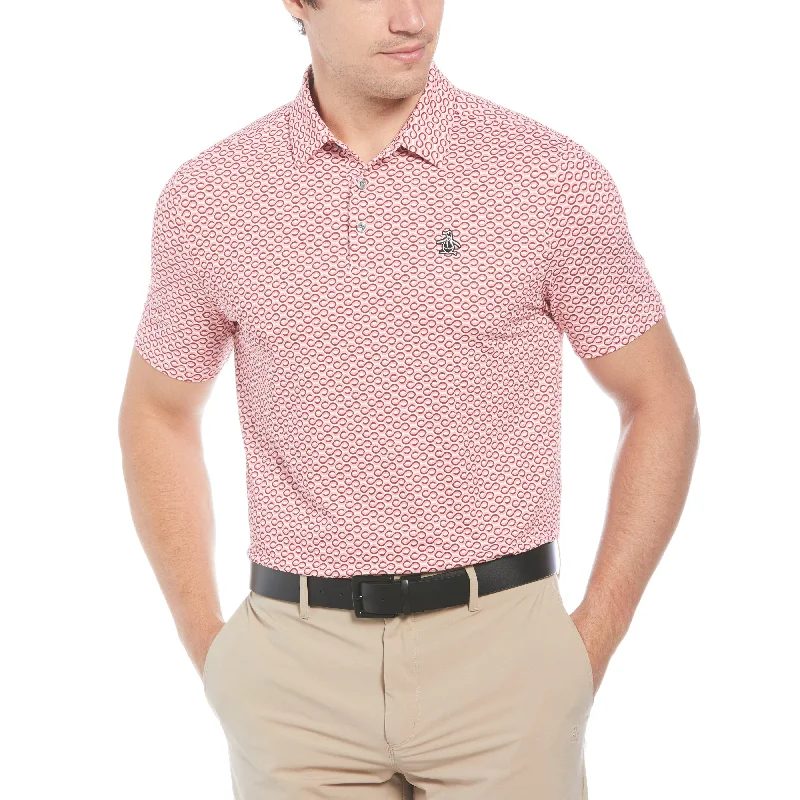 Men's Shirts with Belt AttachmentsShort Sleeve All-Over Heritage Geo Print Polo