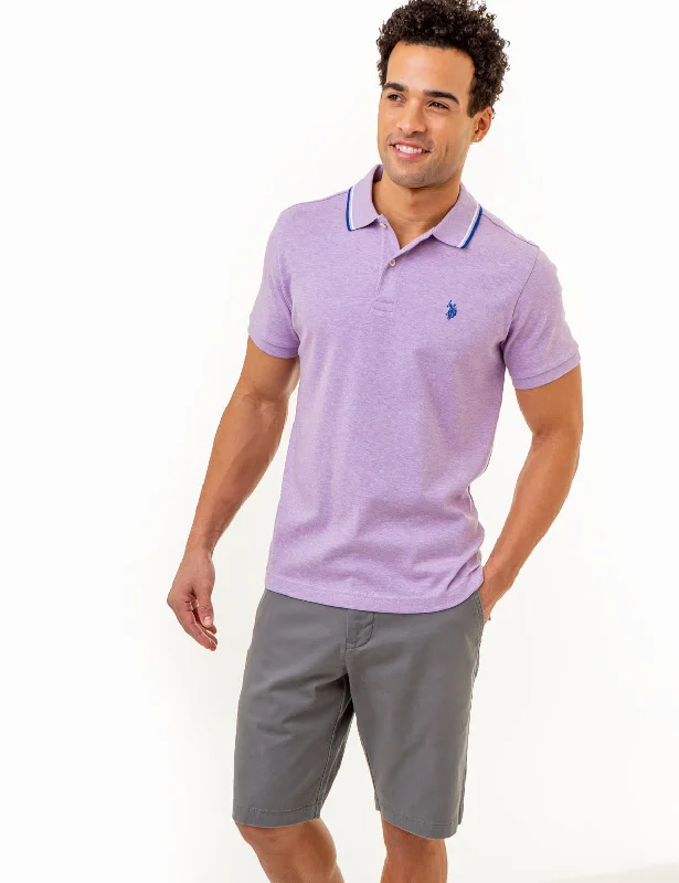 Men's Scoop Neck T-Shirts for a Relaxed FeelSLIM FIT SOLID INTERLOCK POLO SHIRT