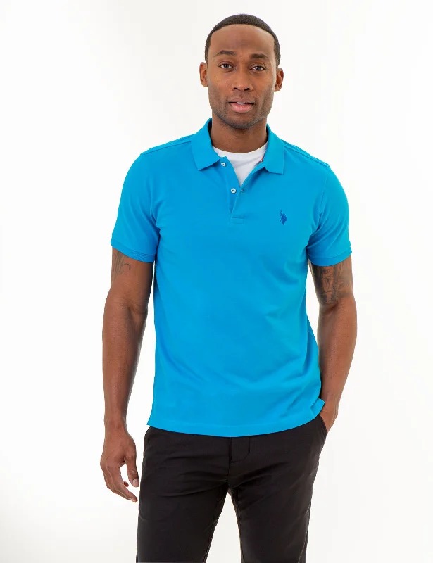 Men's Layering Shirts for Seasonal TransitionsSLIM FIT SOLID PIQUE POLO SHIRT