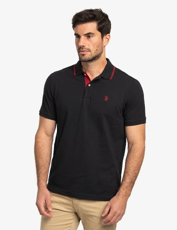 Men's Stain-Resistant Shirts for Mess-Free WearSLIM FIT STRETCH SOLID PIQUE POLO SHIRT