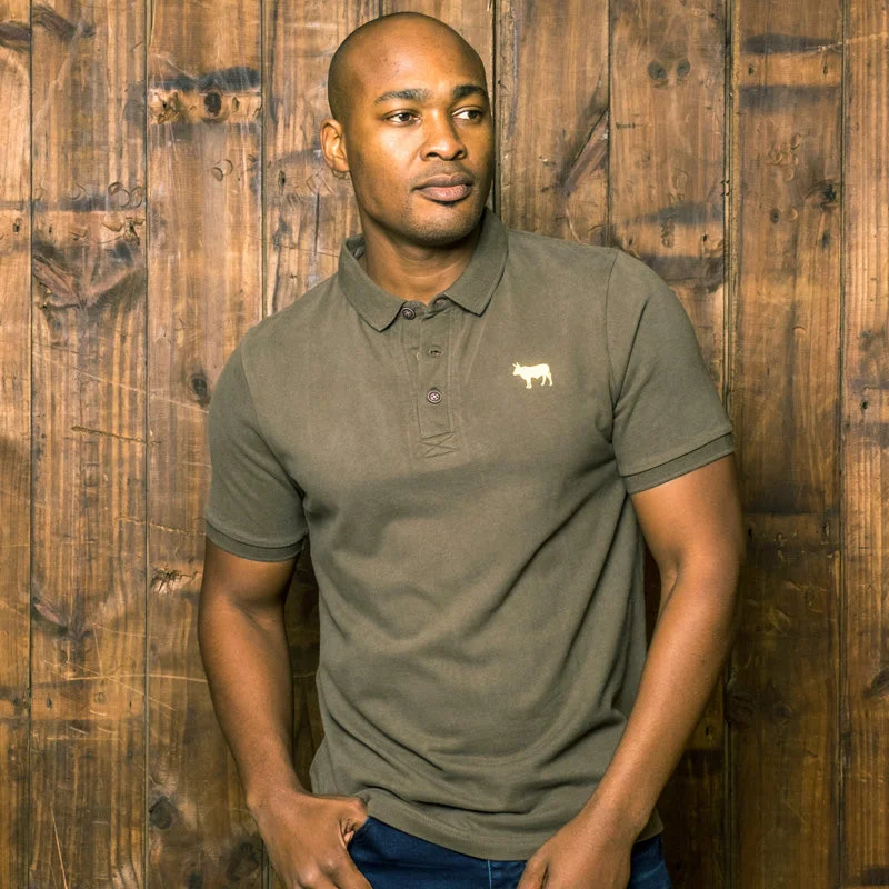 Men's Tailored Shirts for a Professional AppearanceTimeless Nguni Regular Fit SJ Polo Fatigue