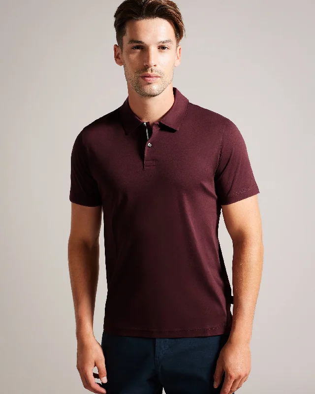 Men's Pattern-Clashing Shirts for Bold FashionZeiter Short Sleeve Slim Fit Polo Shirt Maroon