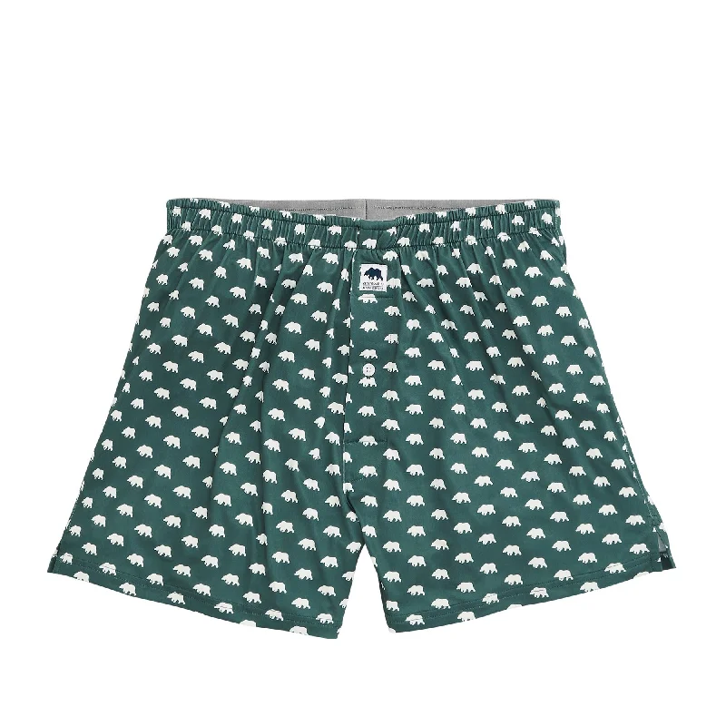 Lightweight Men's Linen PantsBear Logo Performance Boxer - Smoke Pine