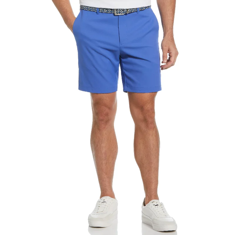 Men's Pants with Patch PocketsFlat Front Solid Golf Shorts