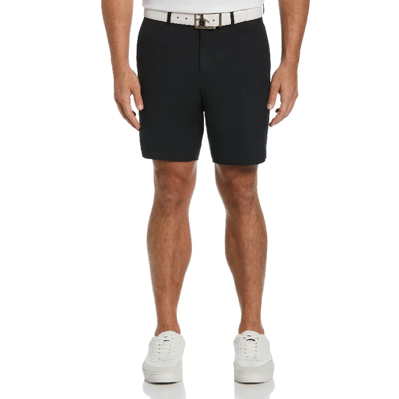 Men's Elastic-Waisted Pants for Easy MovementFlat Front Solid Golf Short