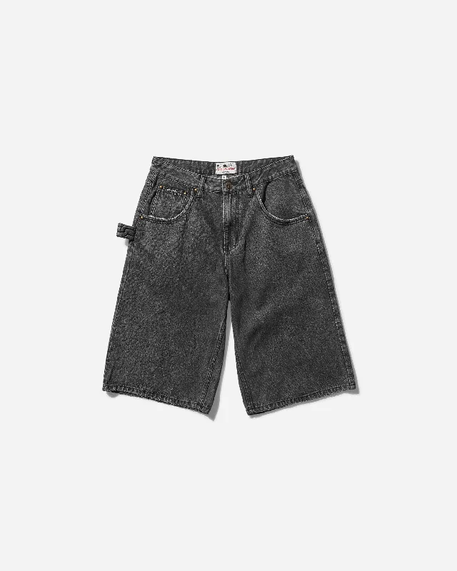 Men's Pants with Embroidered DesignsMen's Big Groe Jean Shorts Acid Black