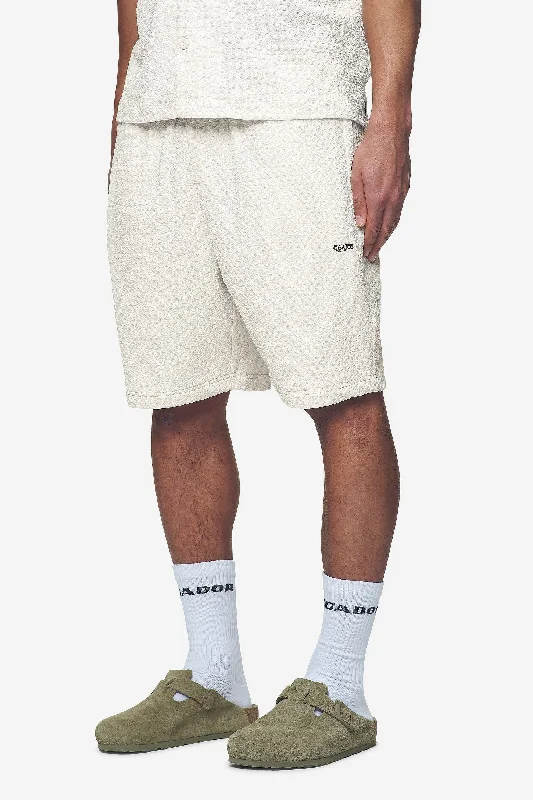 Men's Pants with Logo EmbossmentsWyton Structured Summer Shorts Salty Cream