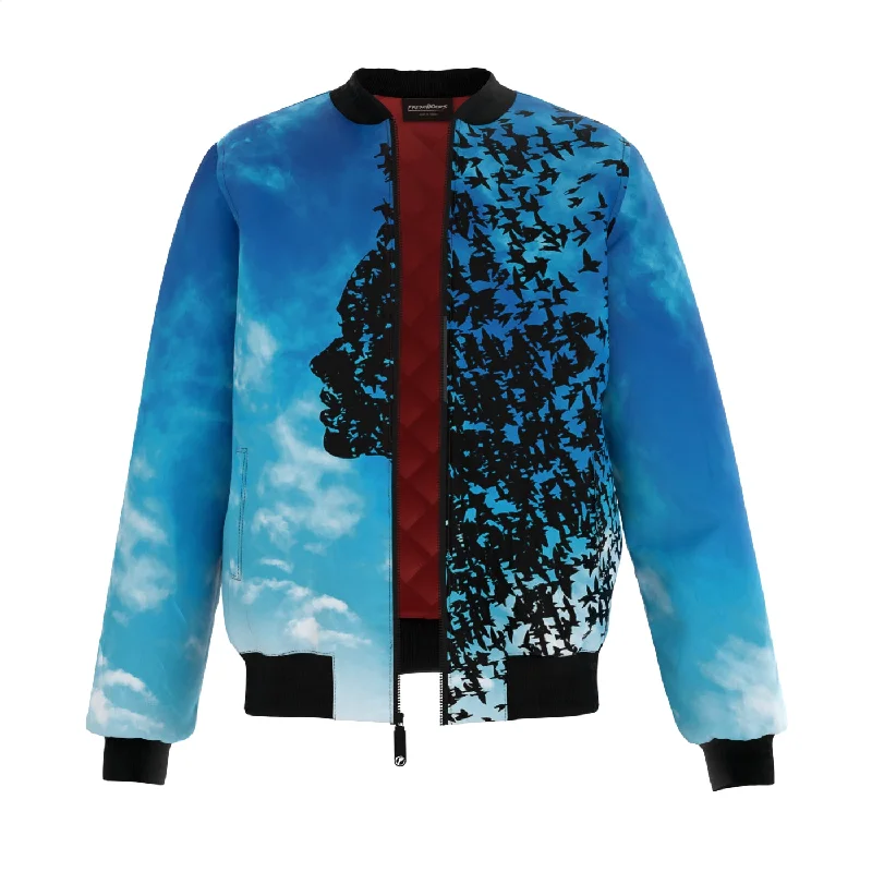 Cool Men's Pea CoatsArtistic Soaring Bomber Jacket