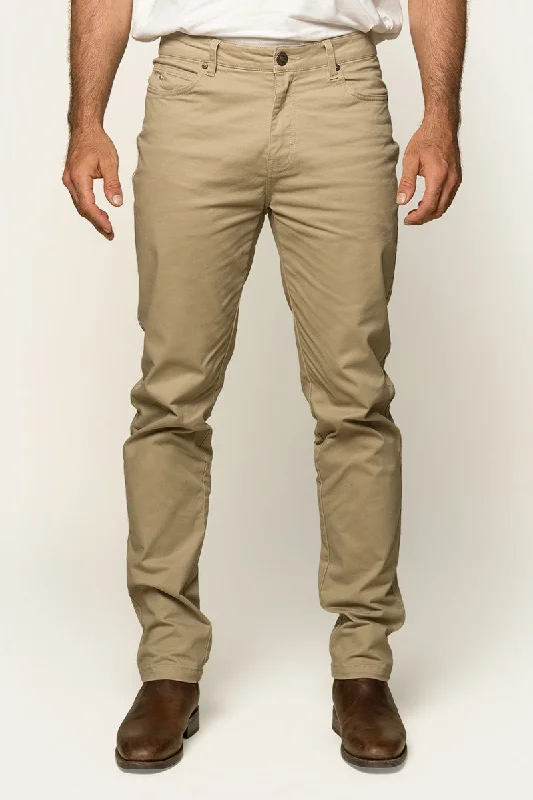 Men's Jeans with RipsAvondale Mens 5 Pocket Stretch Drill Jeans - Khaki