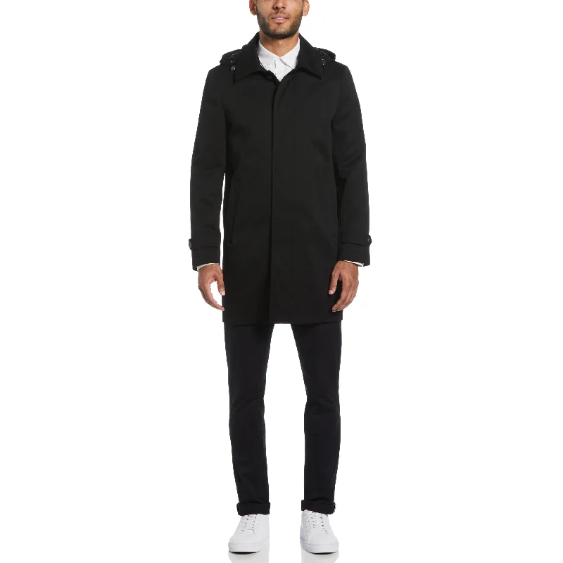 Men's Coats with Hand WarmersBlack Portland Rain Coat