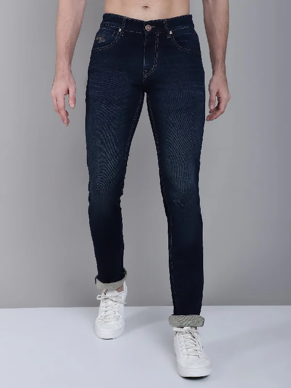 Men's Jeans with a Destroyed LookMen's Ultra Narrow fit Light Fade Dirty Earth  Jeans