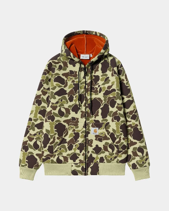 Men's Coats with Belted WaistsCar-Lux Hooded Jacket | Green / Turmeric Camo Duck