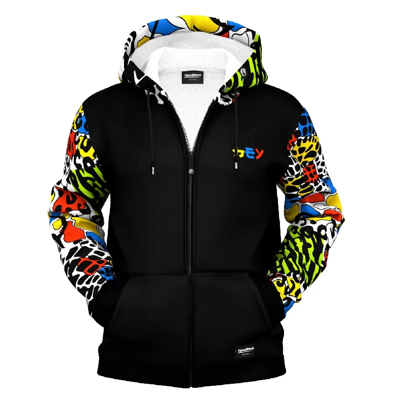 Men's Hoodies with Zippered PocketsChaotic Zip Up Hoodie