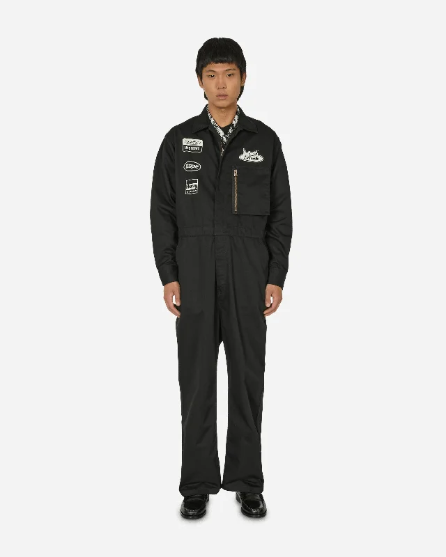 Stylish Men's JeansHysteric Motor All-in-One Jumpsuit Black