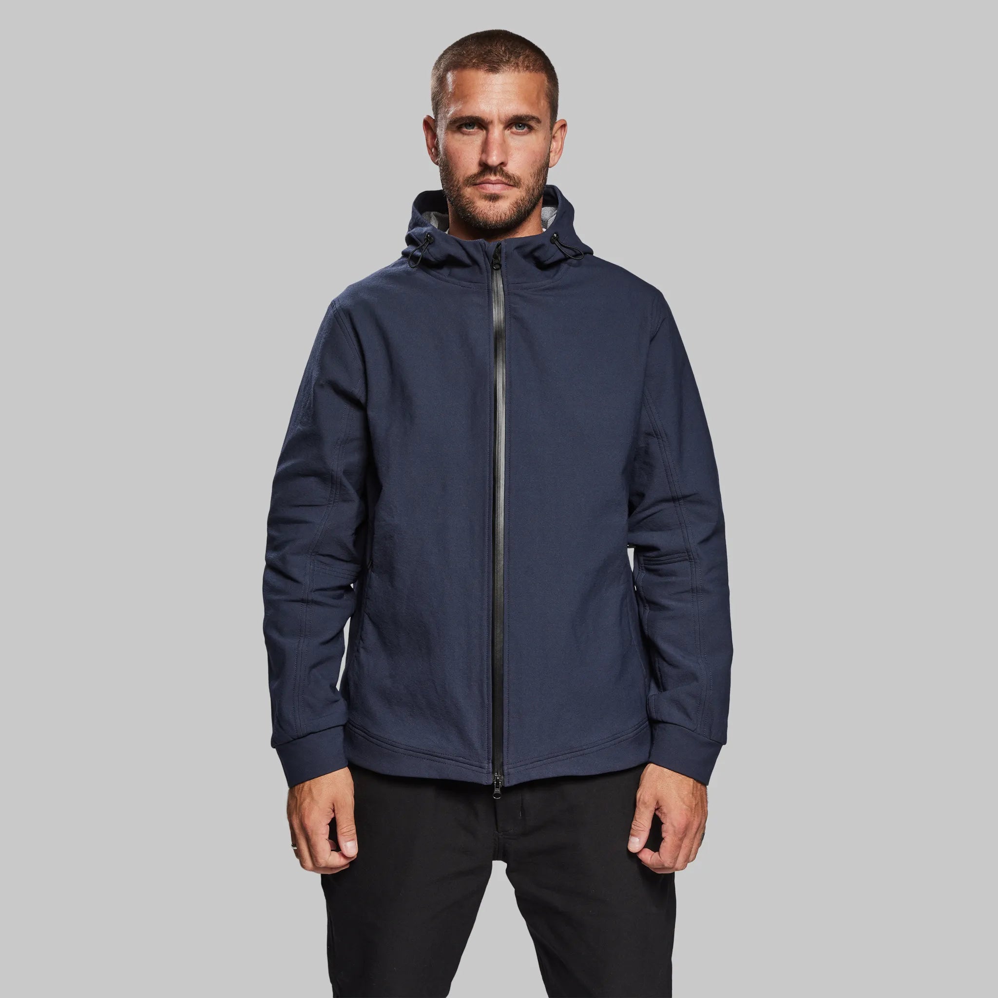 Men's Coats with Velcro ClosuresIndestructible Hooded Jacket. Navy edition