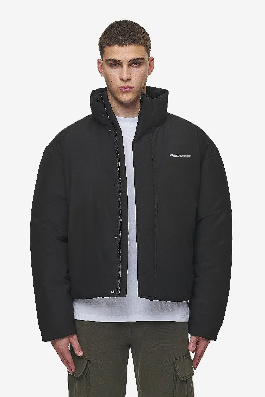 Weather-Resistant Men's CoatsLavoy Cropped Boxy Puffer Jacket Black