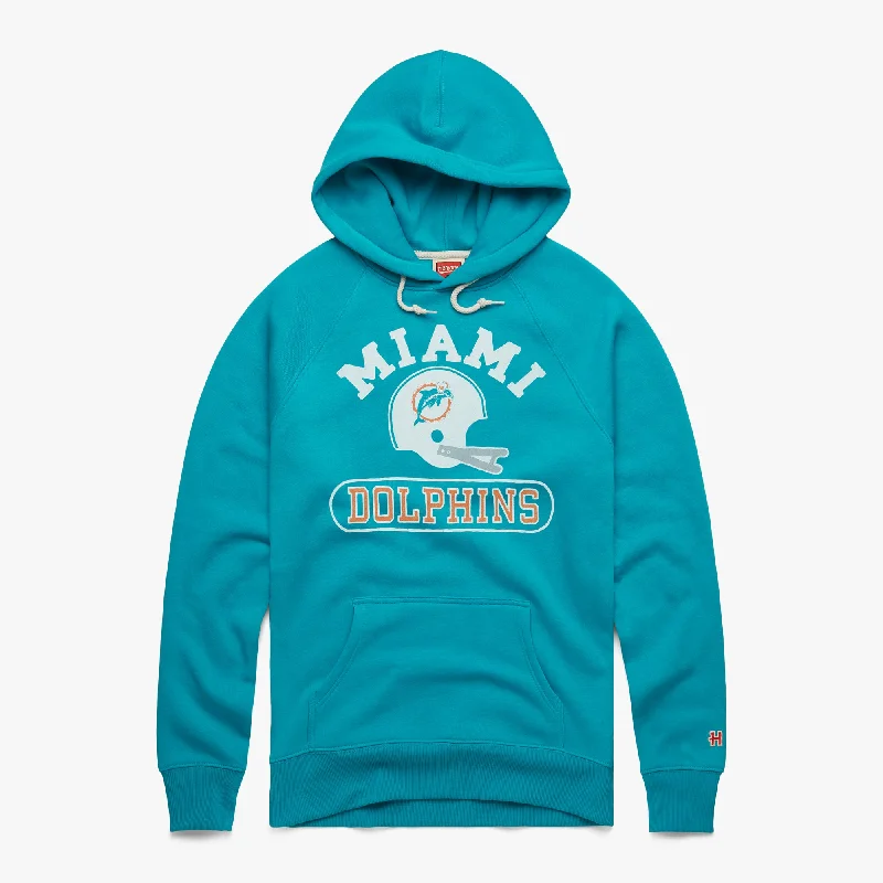 Men's Hoodies with Zipper DetailsMiami Dolphins Throwback Helmet Hoodie