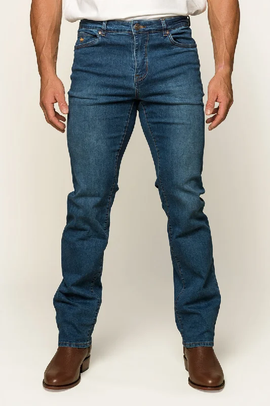 New Arrival Men's JeansMitchell Mens Straight Leg Jeans - Mid Blue