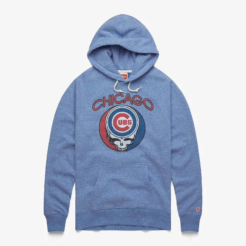 Men's Hoodies with Embroidered PatchesMLB x Grateful Dead x Cubs Hoodie