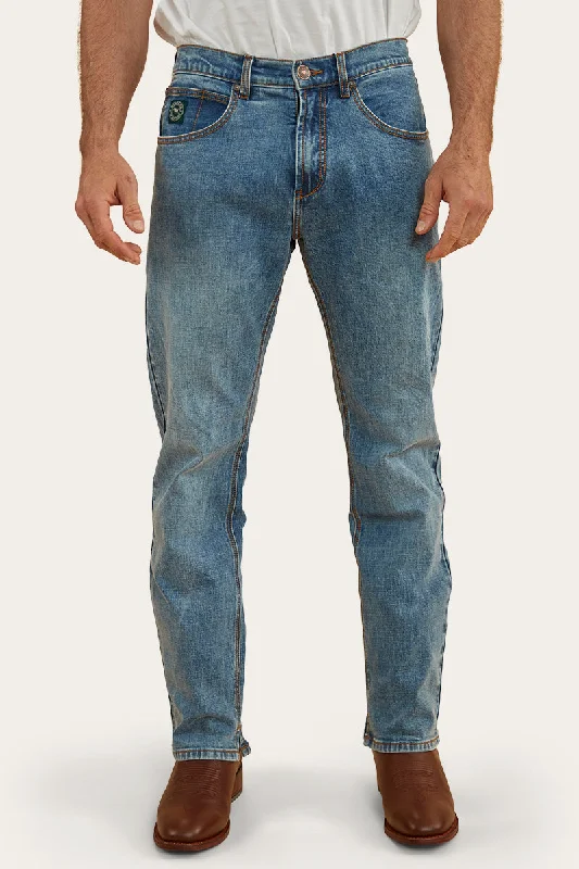 Classic Blue Men's JeansMuster Rodeo Mens Straight Leg Jeans - Mid Wash Blue