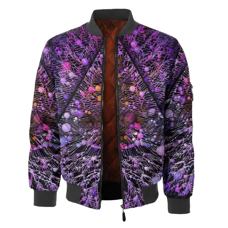 Elegant Men's Wool CoatsMystical Crystal Bomber Jacket