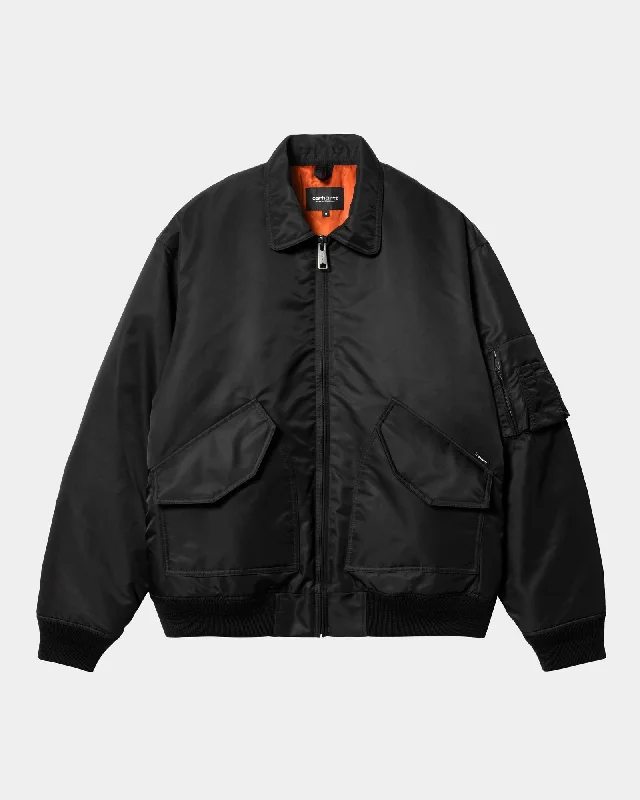 Men's Coats with ButtonsOlten Bomber | Black / Turmeric