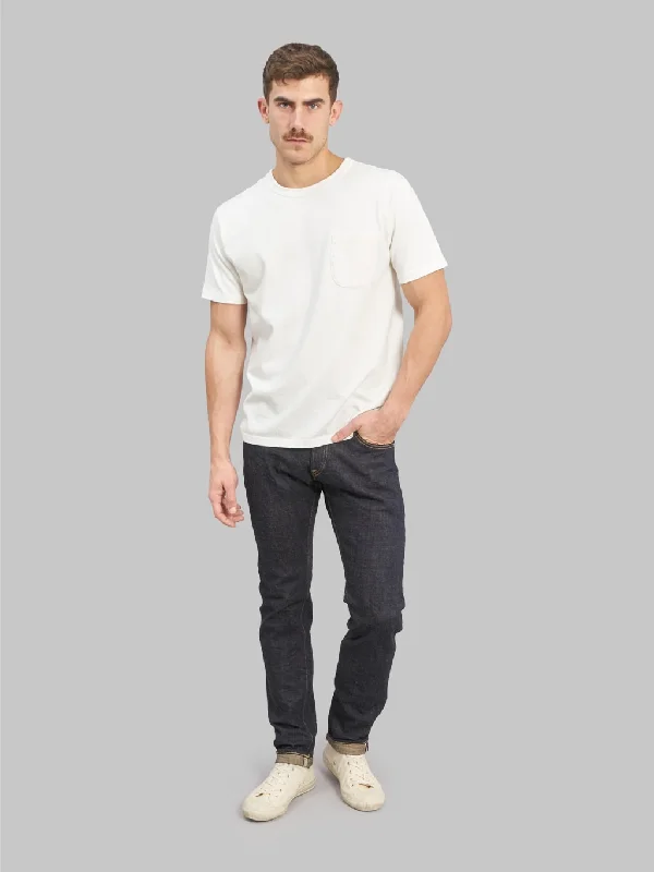 Best Fitting Men's JeansONI Denim 622-KBE "Indigo Beige" 14oz Relaxed Tapered Jeans