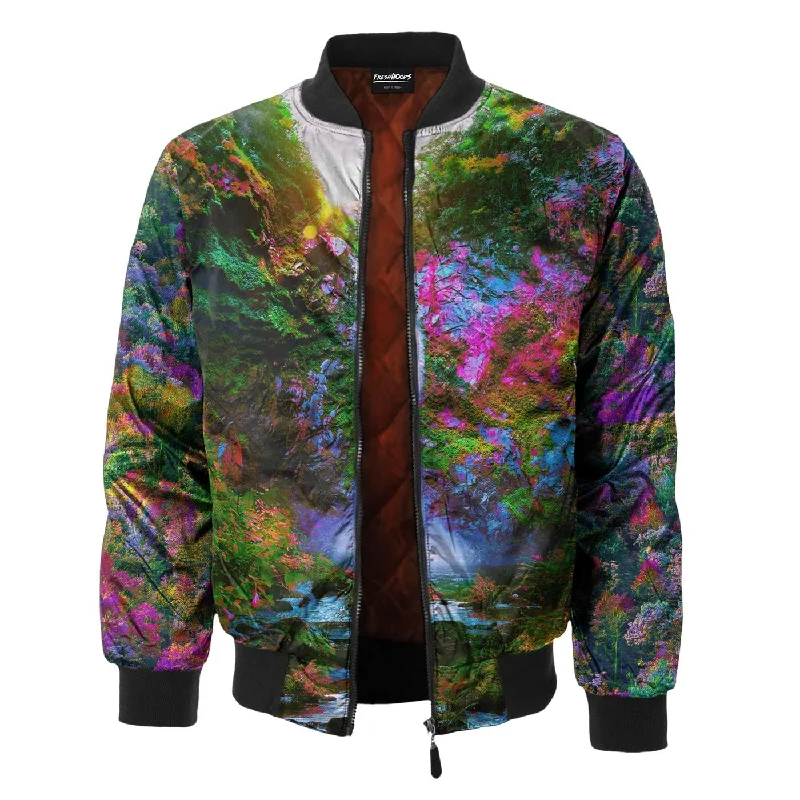 Men's Coats for Winter CampingPsychedelic Forest Bomber Jacket