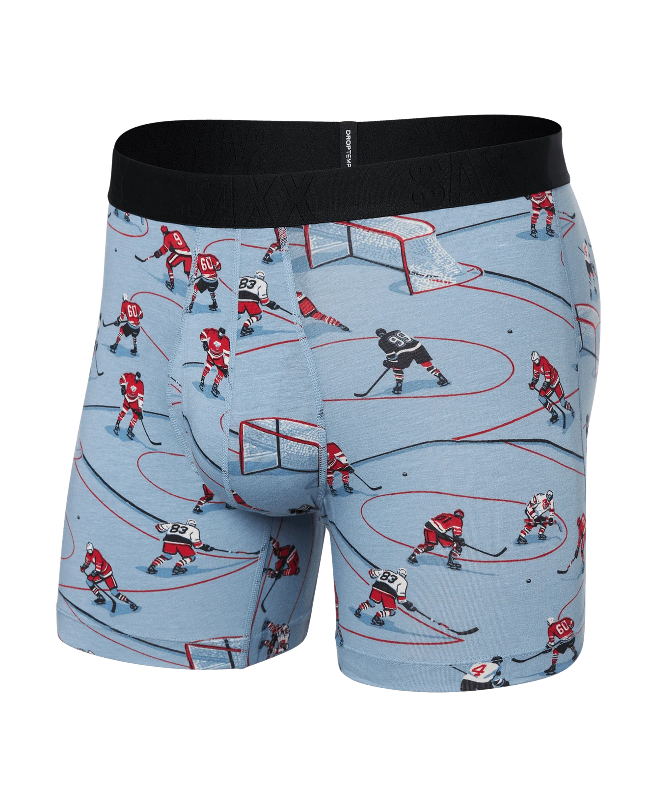 SAXX Droptemp Cooling Cotton Boxer Brief Fly - Hockey Heros - Dusty Blue - SXBB44 - HOC