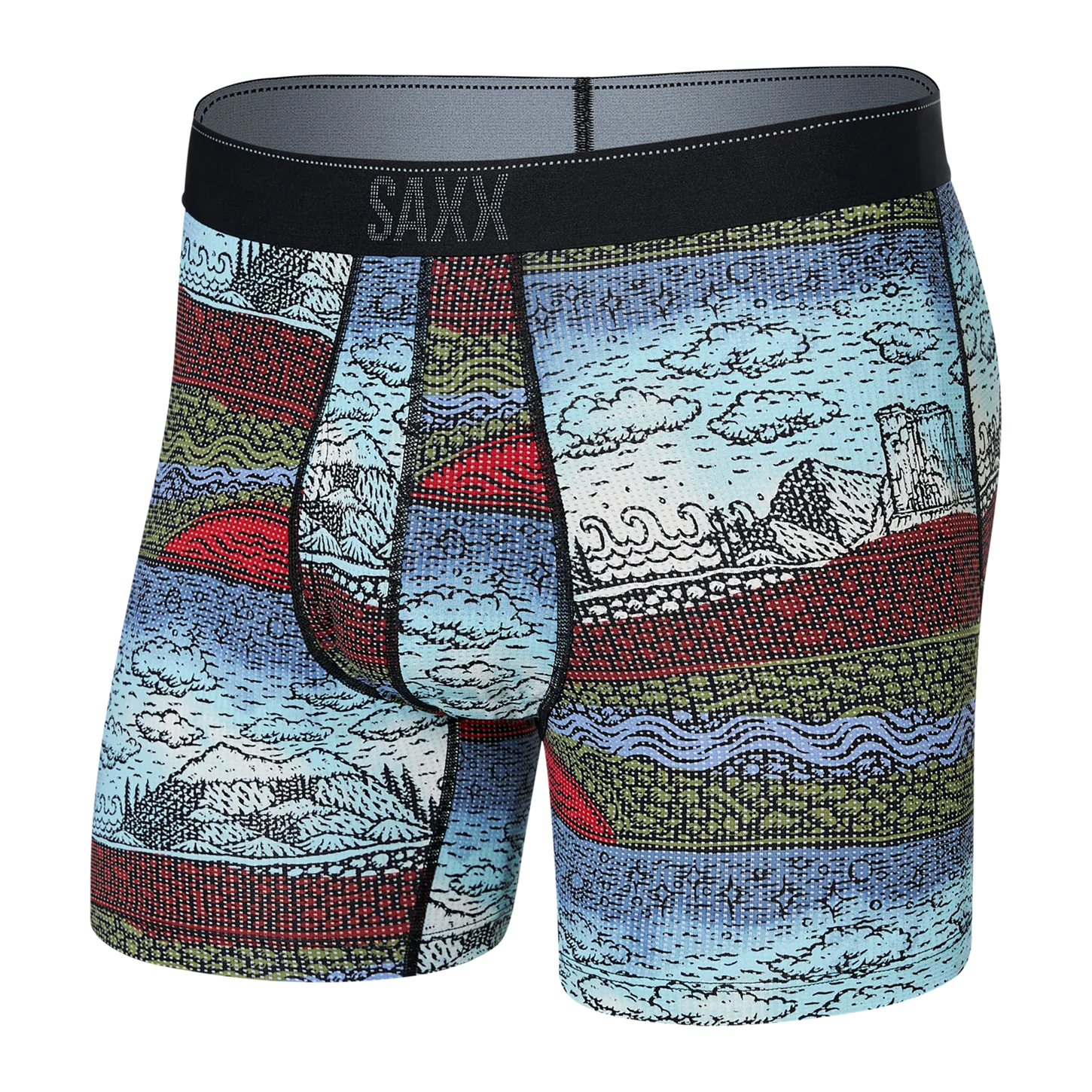 SAXX Quest Quick Dry Mesh Boxer Brief - Elements Multi - SXBB70F ELM