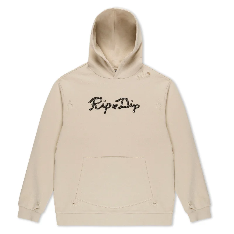 Men's Hoodies with EmbroideryScript Hoodie (Khaki)