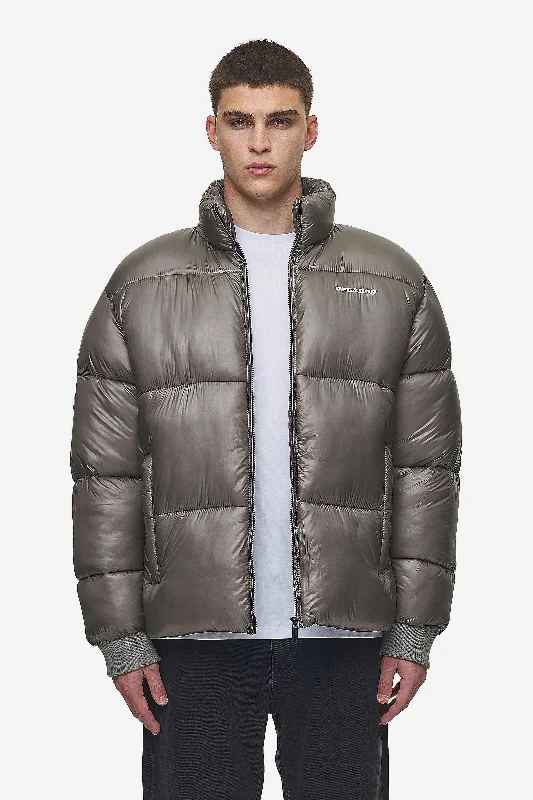 Men's Coats with Contrast StitchingSolin Light Glossy Puffer Jacket Rock Grey