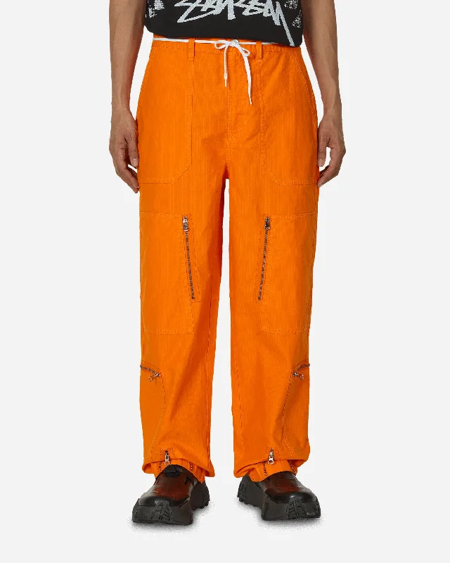 Men's Jeans with Embroidered LogosFlight Nyco Ripstop Pigment Dyed Pants Orange