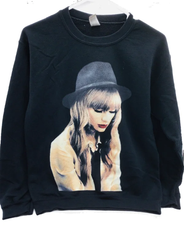 Men's Shirts with TiesTaylor Swift Black Crew Neck Sweatshirt