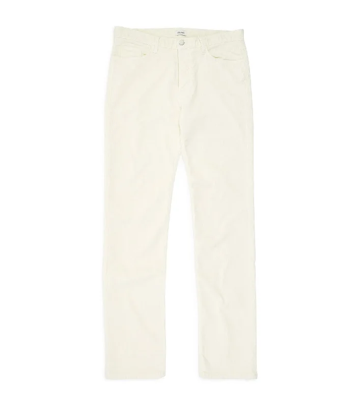 Flexible Stretch Men's JeansTrunk Duke Corduroy 5 Pocket Trousers: Off White