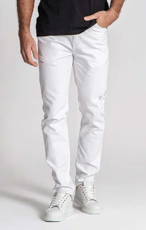 Inexpensive Men's JeansWhite Straight-Leg Jeans