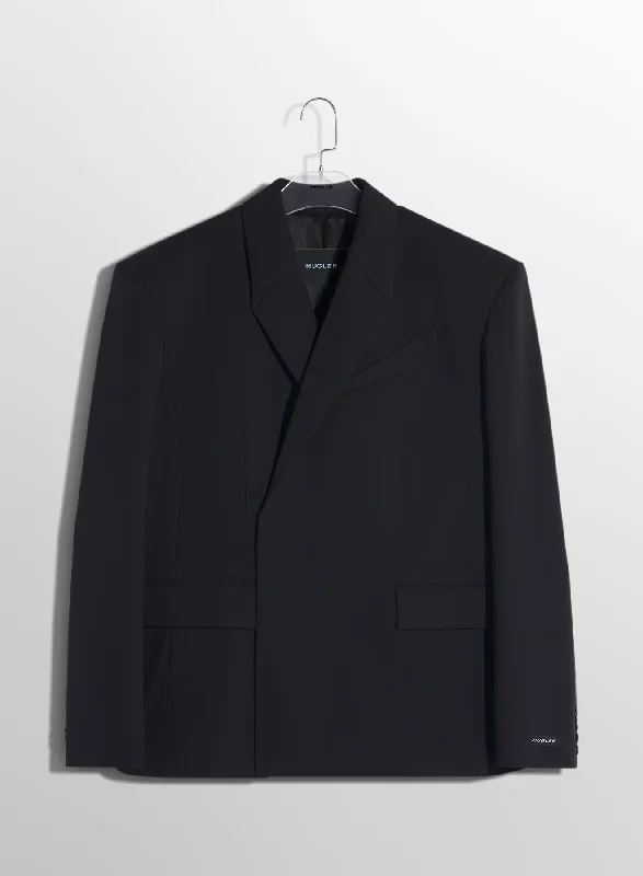 Men's Coats with Inner Pocketsblack oversized tailoring jacket