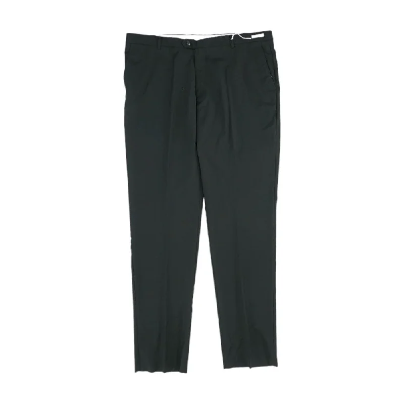 Men's Tapered Pants for a Slimming EffectBlack Solid Dress Pants