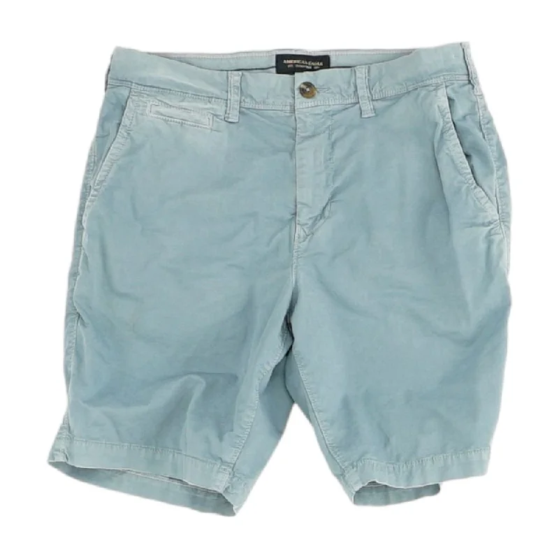 Men's Pants with Flat-Front DesignsBlue Solid Chino Shorts