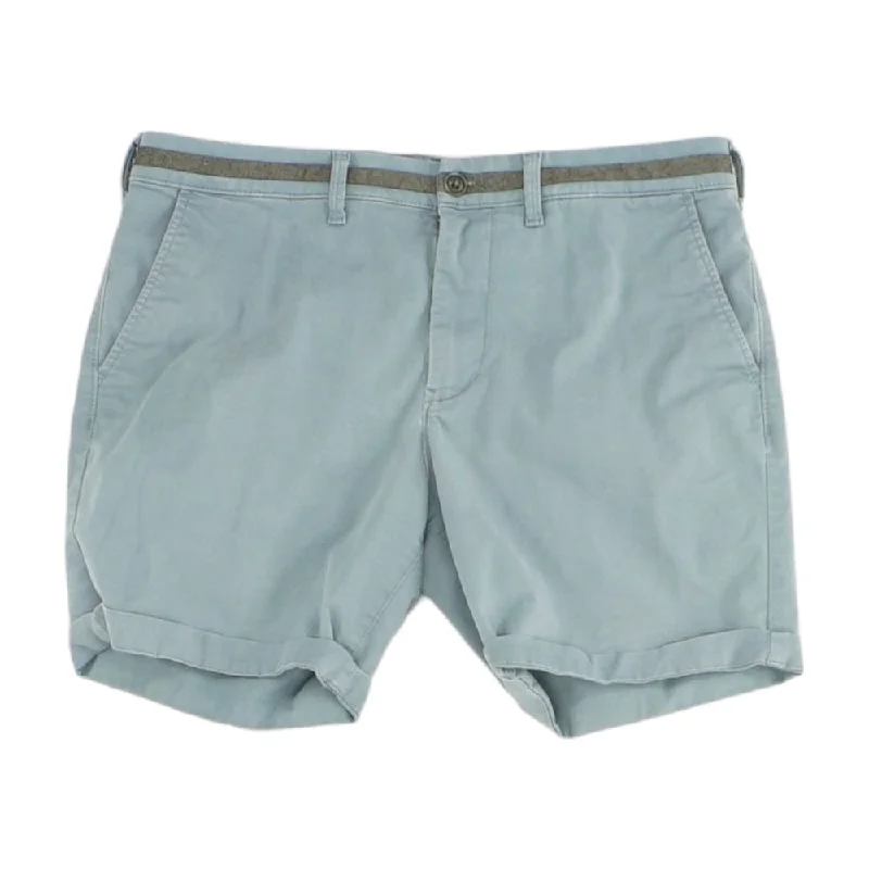 Men's Pants with Adjustable CuffsBlue Solid Chino Shorts