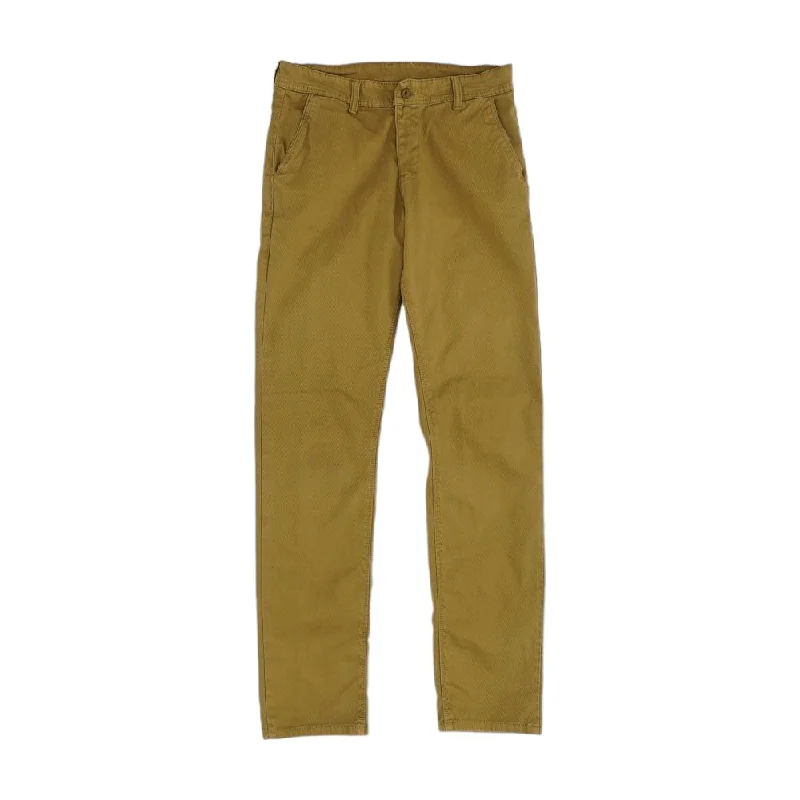 Men's Pants with Stain-Resistant TreatmentBrown Solid Chino Pants