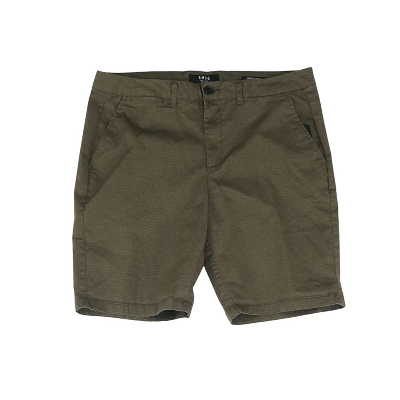 Men's Pants with Adjustable CuffsBrown Solid Chino Shorts